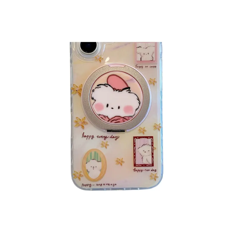 Wei Xin Acrylic Material Yellow Base Dog Stand Phone Cases Compatible With IPhone 16/15 Pro Max/Apple 13/14 Pro Max/12-2