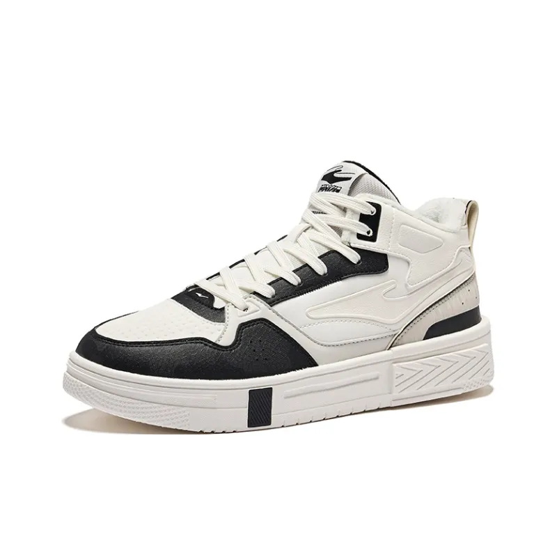 Erke Conquer 3 Warm Slip Resistant High Top Skateboard Shoes Men's Microcrystal White/Jet Black-2