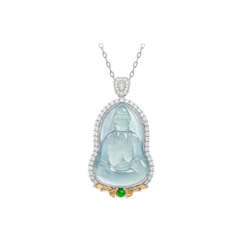 YUANYUXIANG Ice Type Blue Water Jadeite Necklace Women's