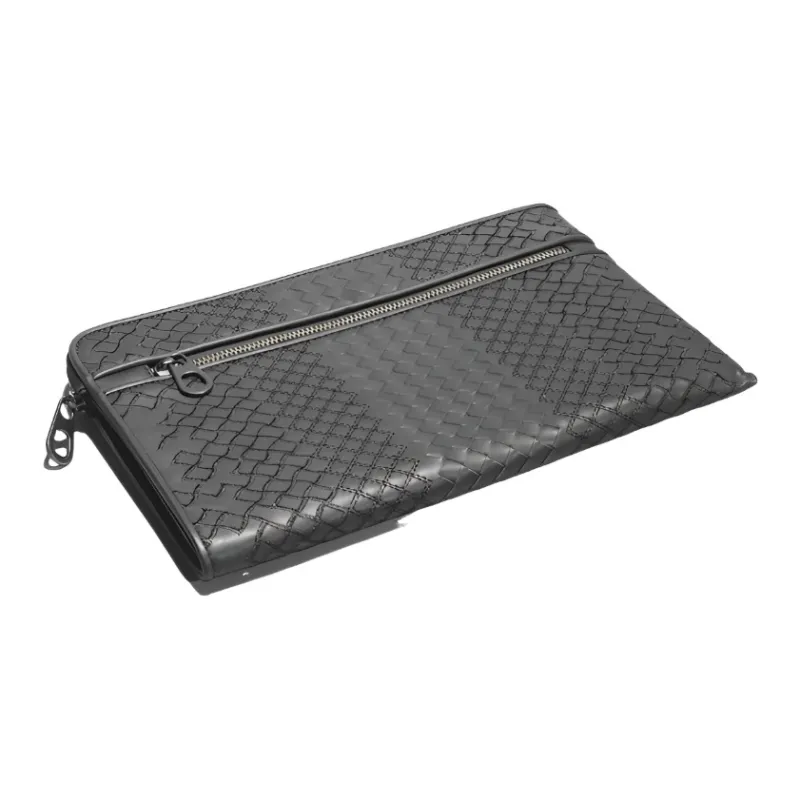 CMLZIUA Cow Leather Clutch Men's Black-3