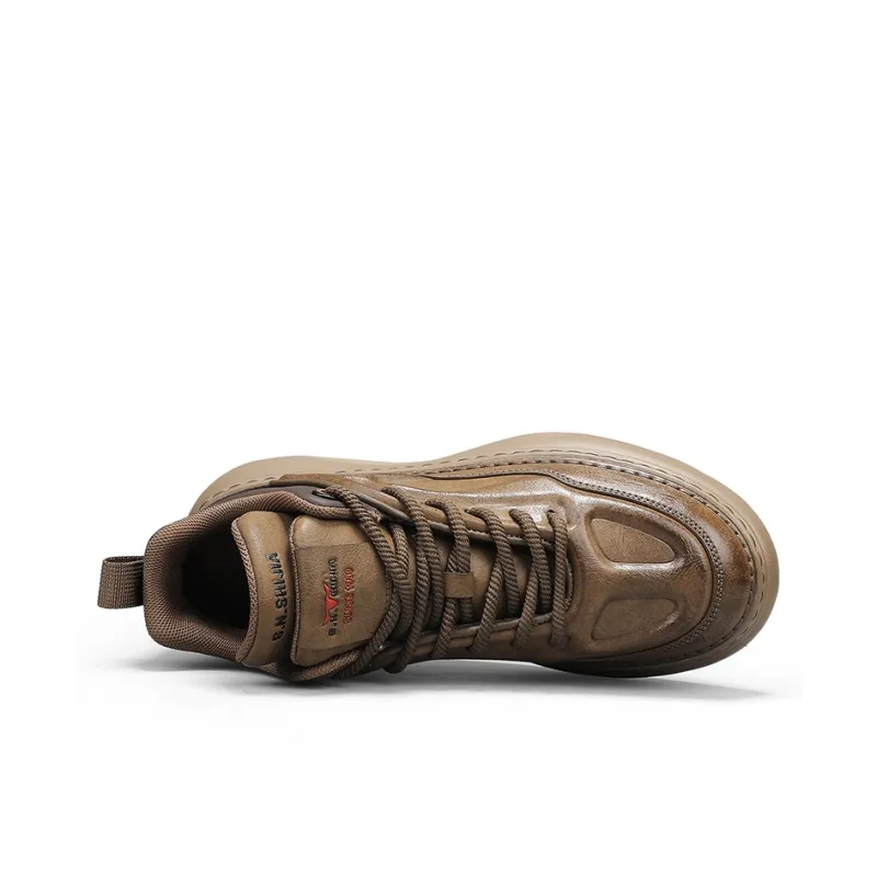 G.N.SHIJIA Casual Shoes Men Low Top Yellow/Black/Khaki-9