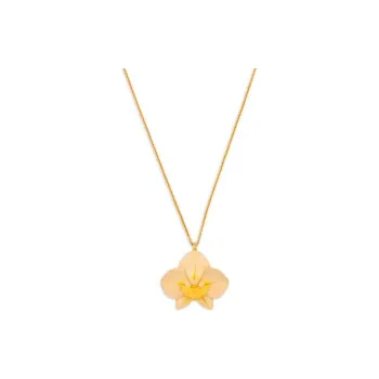 Oscar De La Renta Orchid Pendant Necklace