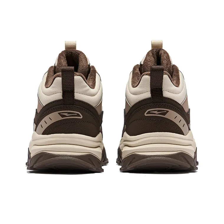Erke Warm Sun 2 Anti Slip Wear Resistant High Top Casual Shoes Men's Taupe Dark Rosewood-3