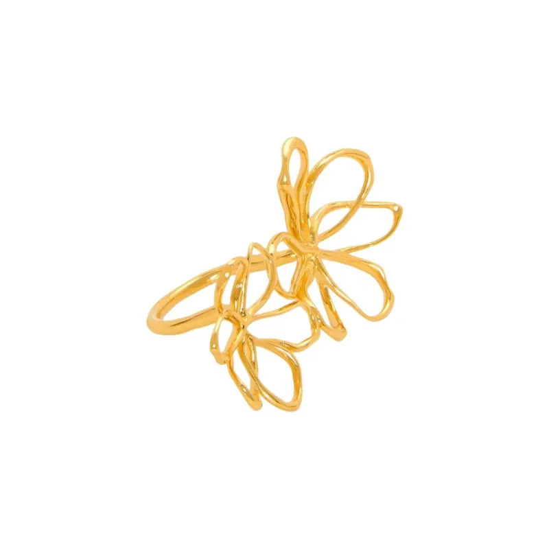 Oscar De La Renta Threaded Flower Ring-1