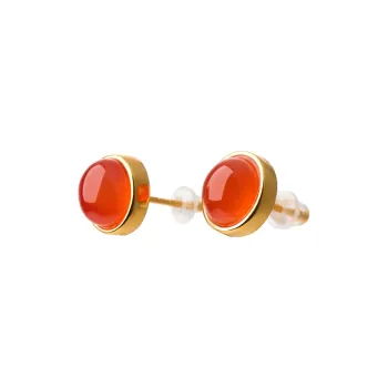 Honglangji Southern Red Agate Stud Earrings Women's