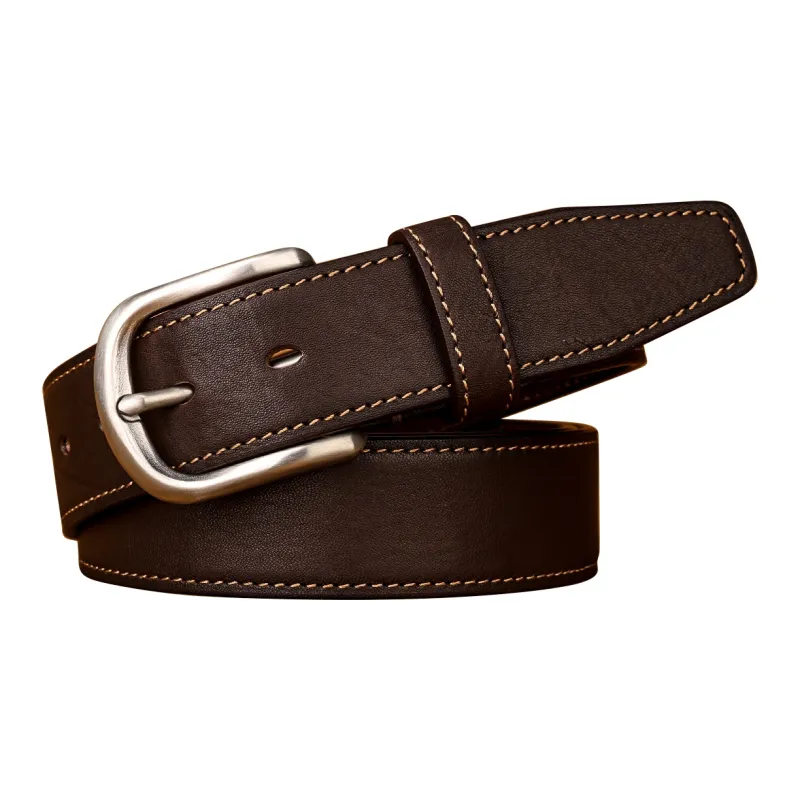 CATELLES Thick Horse Leather Leather Belts Men's Black/Coffee/Camel 3.8cm-7