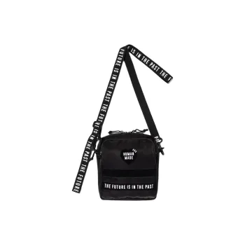 HUMAN MADE Nylon Crossbody Bag, Shoulder Bag Large Size Unisex Black