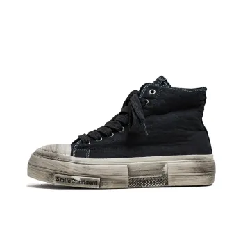 Mengsai Non slip Lightweight Mid Top Canvas Shoes Men's Black
