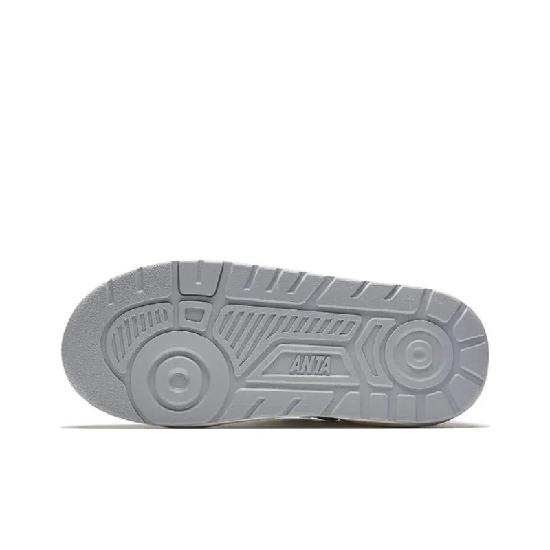 Anta Little Blue Orchid Anti Slip Wear Resistant Low Top Skateboard Shoes Women's White Gray-3