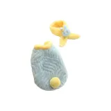 Fake Mink Small Coat Blue+Scarf Clothing Sets