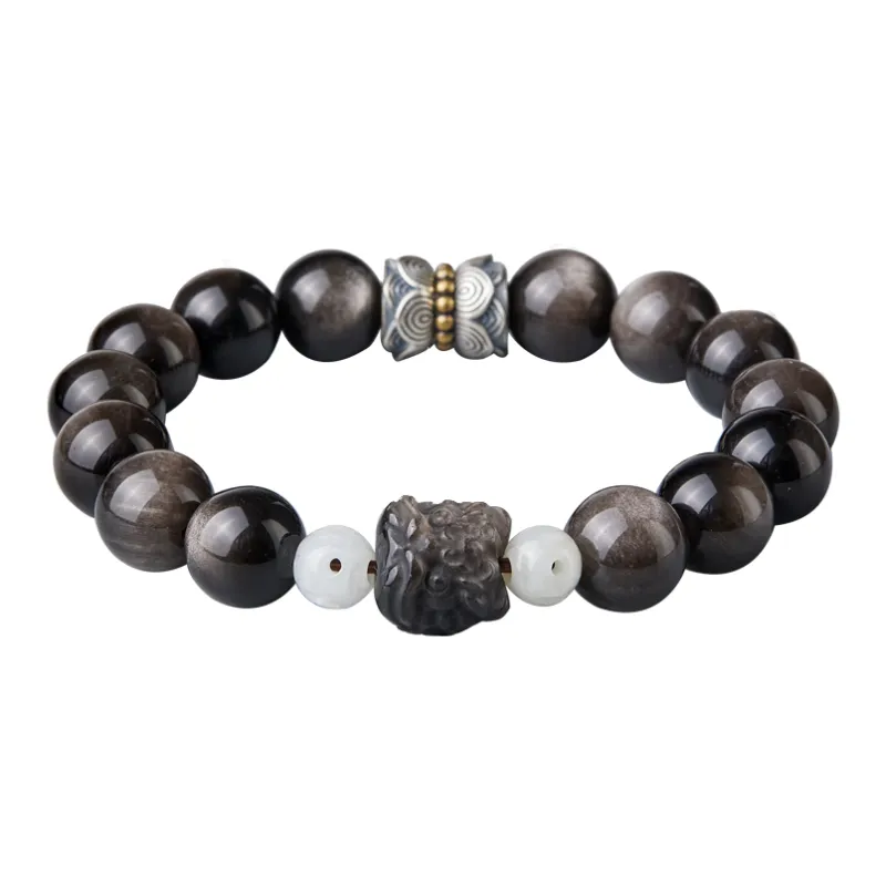 Moonstone Edge Obsidian Jade Bracelets Unisex-0