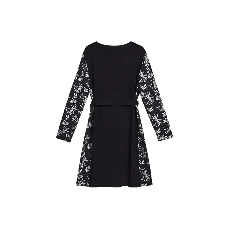 Yiner Long Sleeved Dresses Women's Black-1