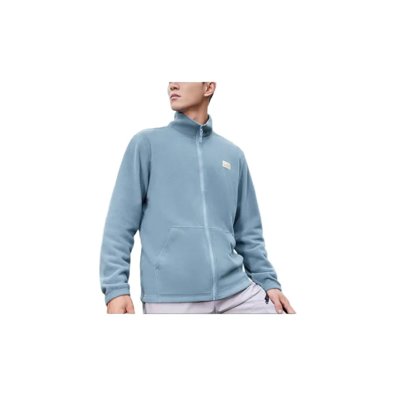 361° Wujie Velvet feel Coat Unisex Island Gray Blue-2