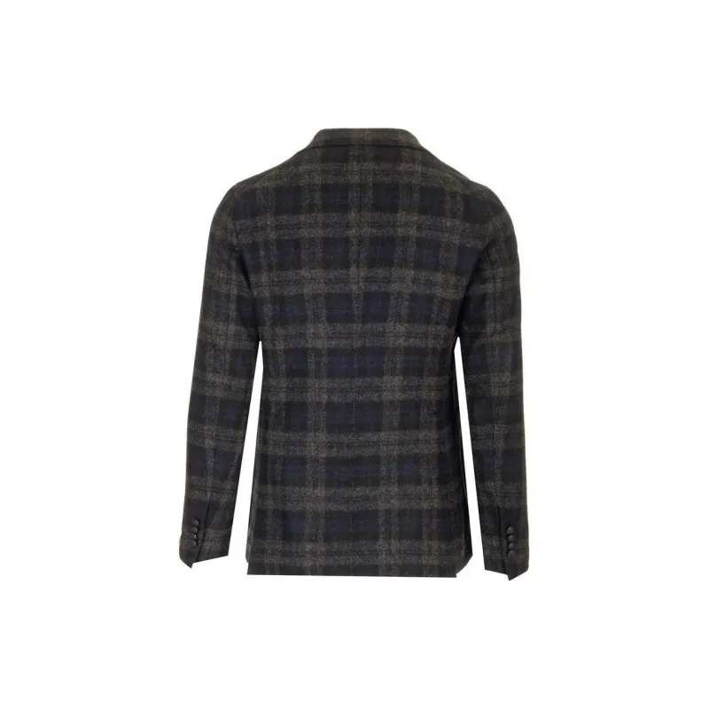 Tagliatore Montecarlo Single Breasted Checked Blazer-1