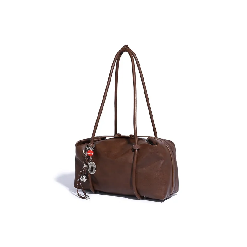 OCTSUI Synthetic Leather One Shoulder Handbag Tubas Women's Coffee/Black-3