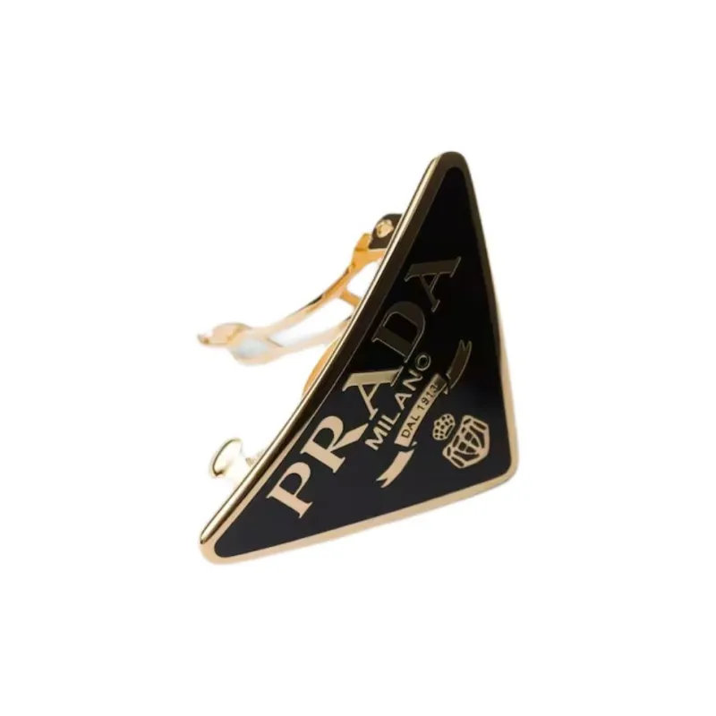 PRADA Triangle Logo Hair Clip-1