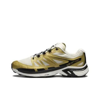SALOMON Anti Slip Wear Resistant Low Top Running Shoes Unisex Gold Black