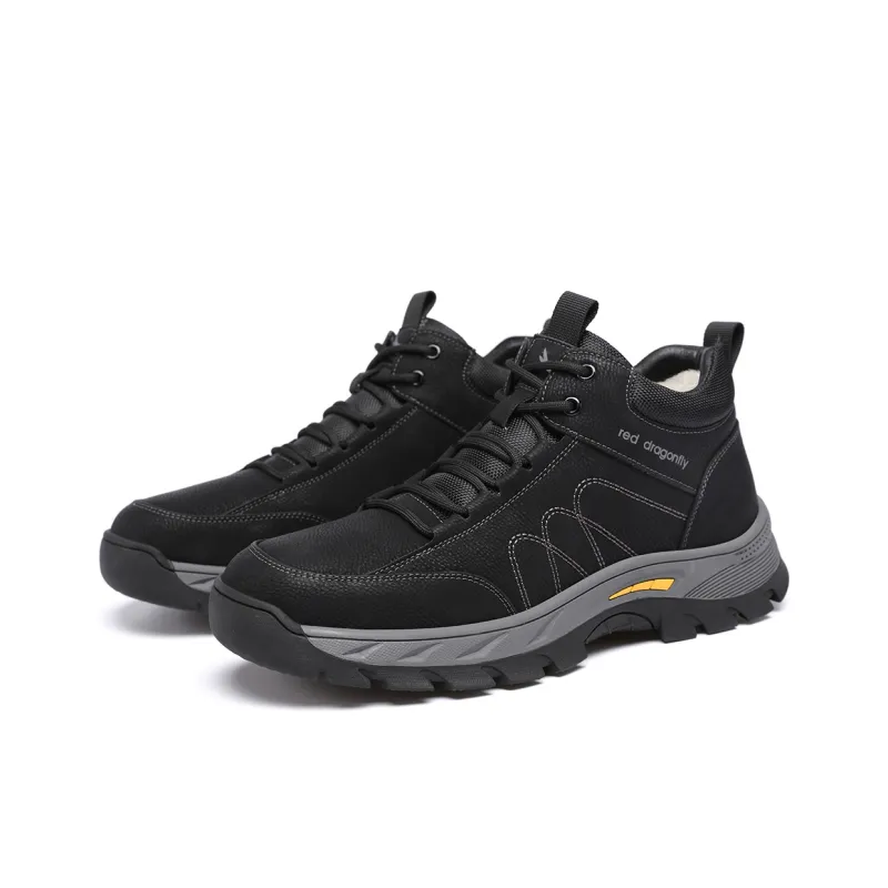 RED DRAGONFLY Hiking / Trekking Shoes Men High Top Black Gray-1