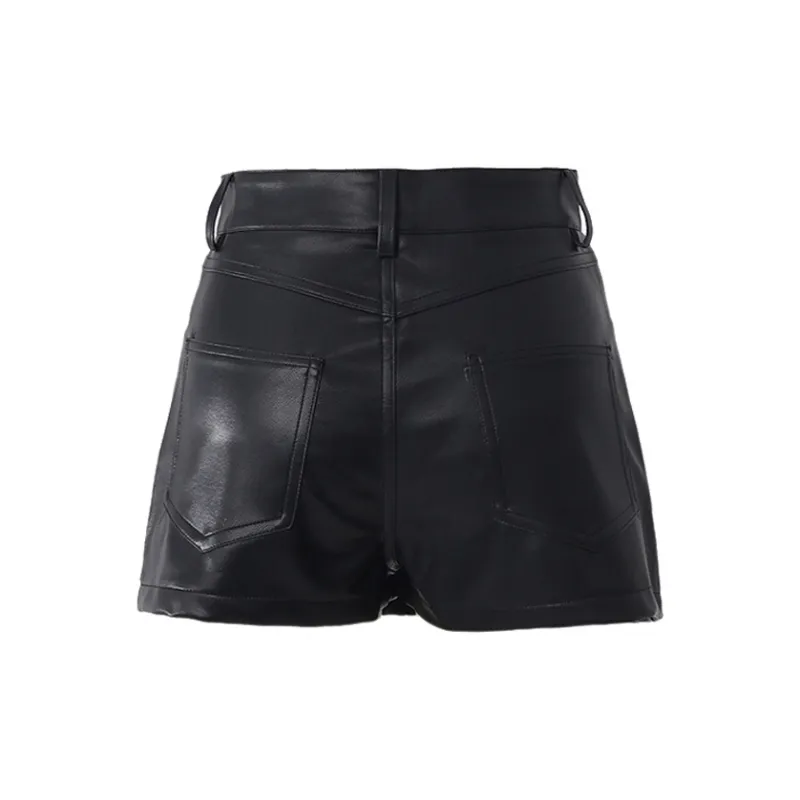 MJB Leather Short Skirts Women's Black-1
