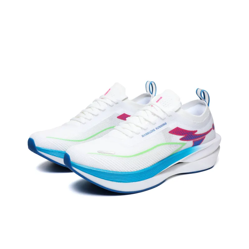 WANBUZHE Running Shoes Men Low Top White, Blue-1