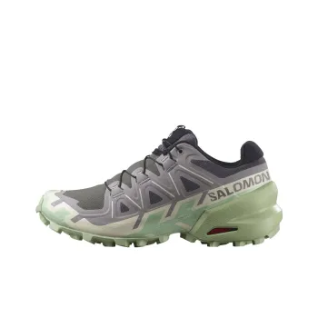 SALOMON Speedcross 6 Anti Slip Wear Resistant Low Top Trail Running Shoes Women's Gray Green