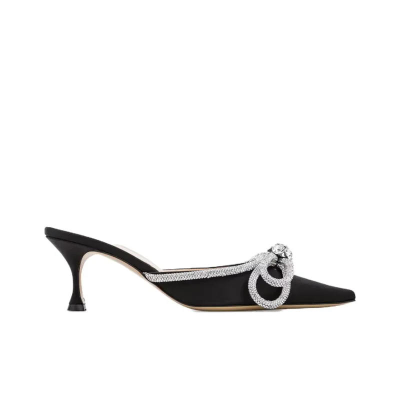 MACH & MACH Double Bow 65mm Embellished Mules-1