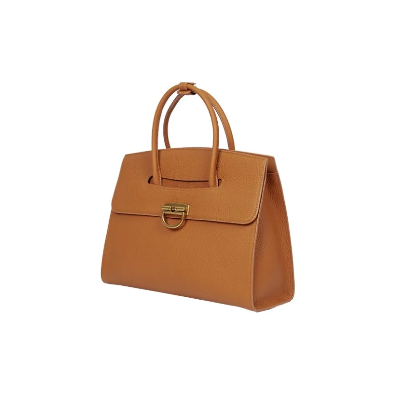 OMI Cow Head Leather Handbag Regular Women's Black/Ecru/Brown-9