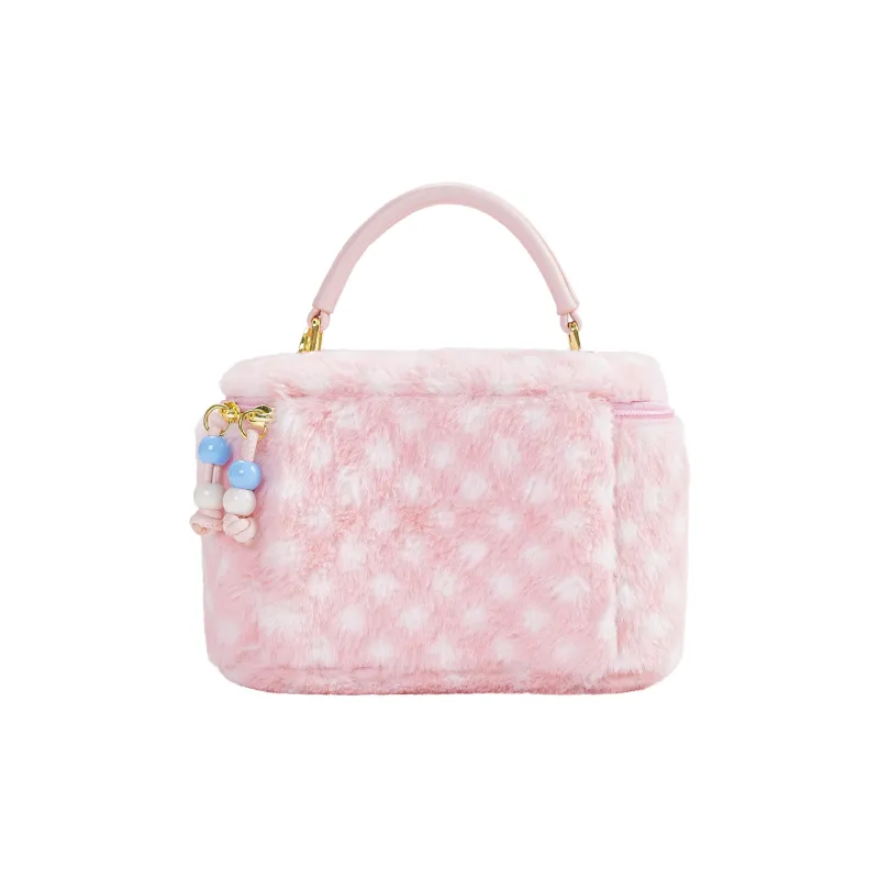 Miffy Fabric Crossbody One Shoulder Handbags Small Size Women's Pink/Brown-3