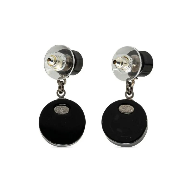 CHANEL 2003 Resin Cc Tire Drop Costume Earrings-1