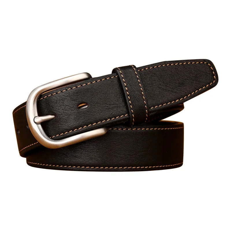 CATELLES Thick Horse Leather Leather Belts Men's Black/Coffee/Camel 3.8cm-3