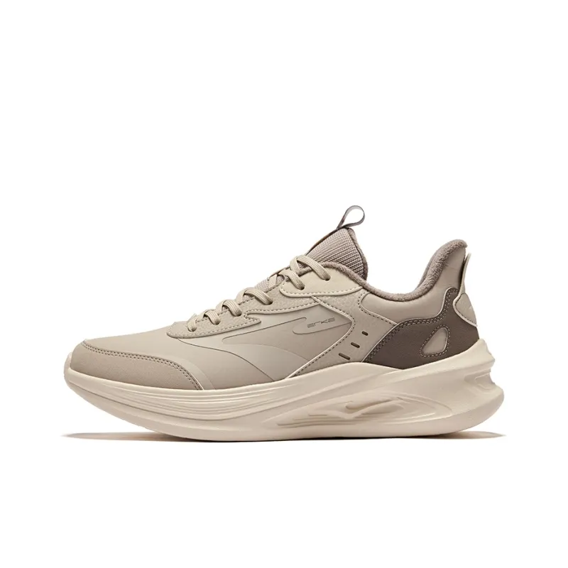 Erke Ling Yue 2.0 Slip Resistant Warm Low Top Running Shoes Men's Light Linen Brown Stone-0
