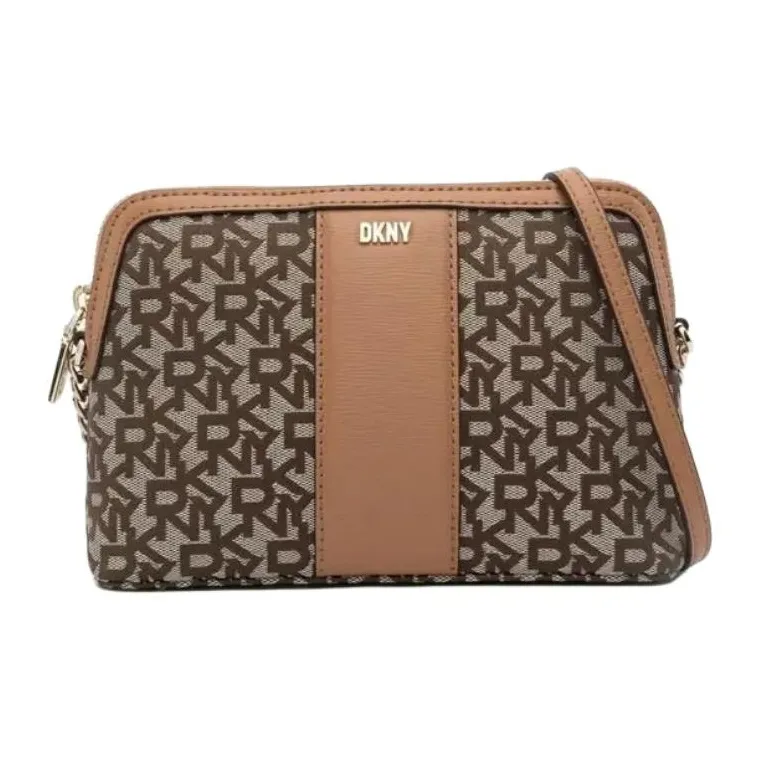 DKNY Polyester Calfskin Shoulder Bag Crossbody Bag Women's Coffee Brown/Camel Brown-1