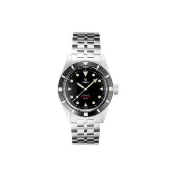 YEMA Wrist Watch Automatic Mechanical Movement Steel Strap 38mm Black Dial Men's Watches