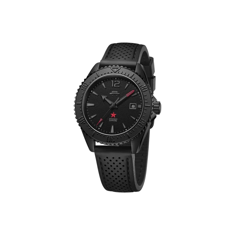 Beijing Cool Black Automatic Mechanical Movement Silicone Strap Watch Men's Watches Black Dial-1