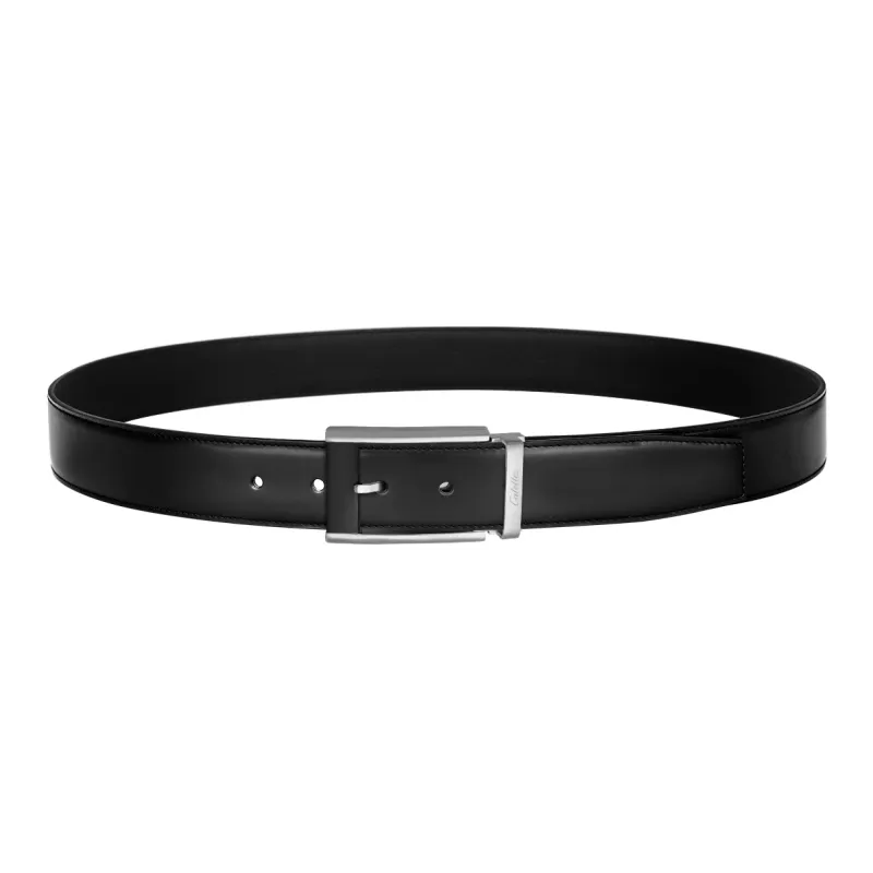 CATELLES Top Grain Cow Leather Leather Belts Men's Silver Buckle Black/Gold Tone Lock Coffee 3.5cm-3