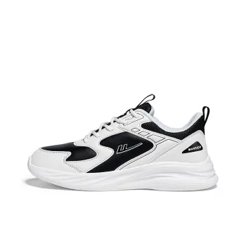 Warrior Cushioning Height Increasing Abrasion Resistant Lightweight Mat Low Top Running Shoes Unisex Black White