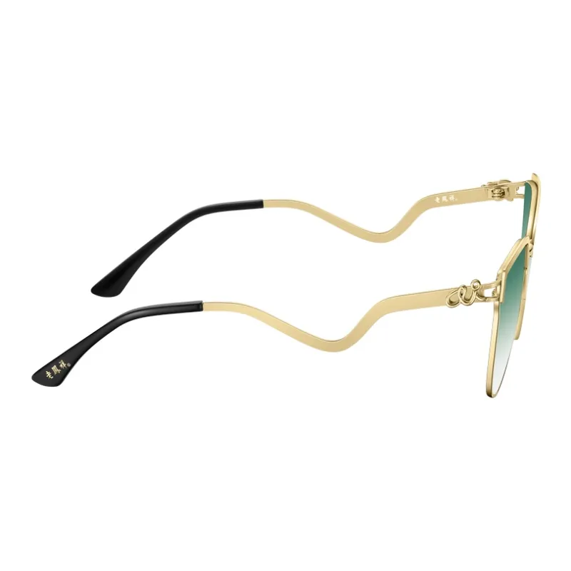 Lao Feng Xiang Sunglasses Women's Gradient Turquoise-1