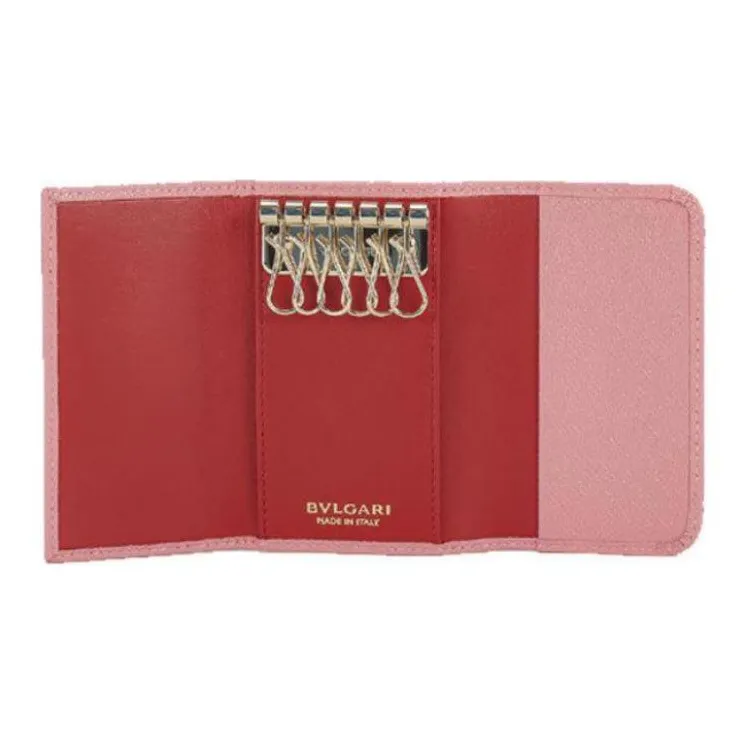 BVLGARI Cow Leather Key Pouch Regular Women's Pink-2