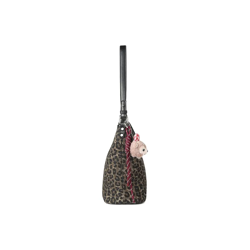 TUCANO Fabric With PU Shoulder Bag Regular Women's Coffee-3