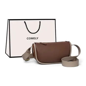 COMELY Cow Leather Patchwork Synthetic Leather Dumpling Bag Pillow Bag Shoulder Bag Crossbody Bag Regular Women's Ecru