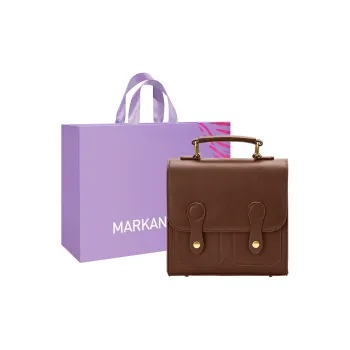 MARKANGARO PU Small Square Bag, Handbag, Backpack Medium Size Women's Black/Coffee