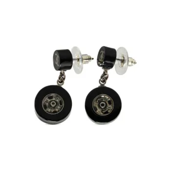 CHANEL 2003 Resin Cc Tire Drop Costume Earrings