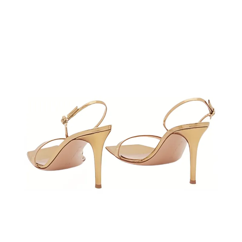 GIANVITO ROSSI Strap Sandals 8.5cm Women's Gold-3