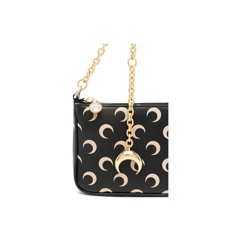 Marine Serre Calfskin Handbag, Shoulder Bag Women's Black-2
