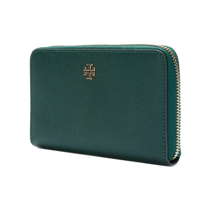 TORY BURCH Leather Wallet Mini Women's Green-2