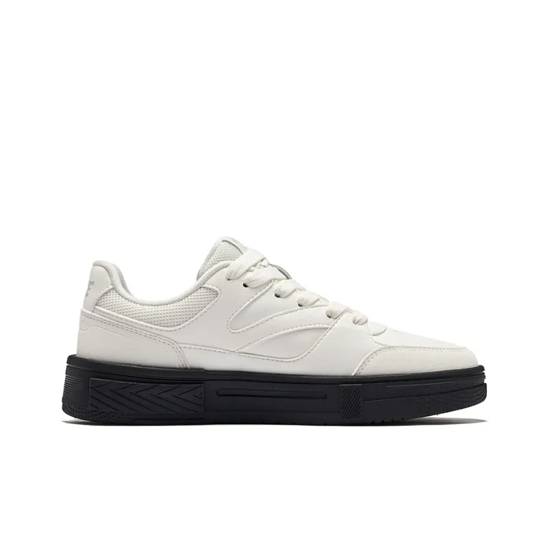 Erke New Start 2 Wear-Resistant Slip-Resistant Low-Top Skateboard Shoes Women's Microcrystal White/Jet Black-1