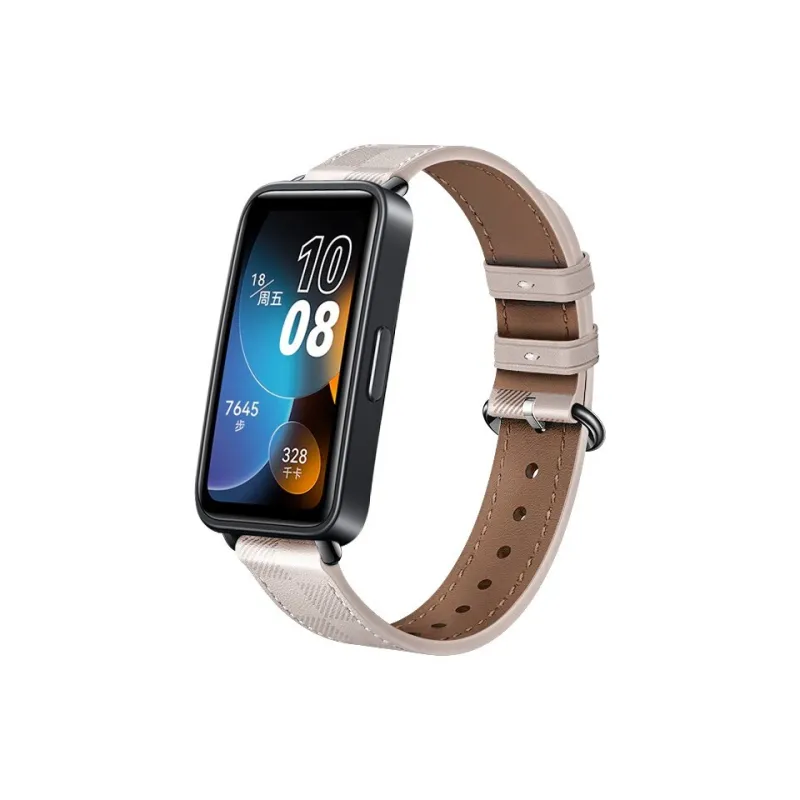 FZRT Huawei Compatibility Watch Band Plaid Print Leather Strap Artificial Leather Material-5