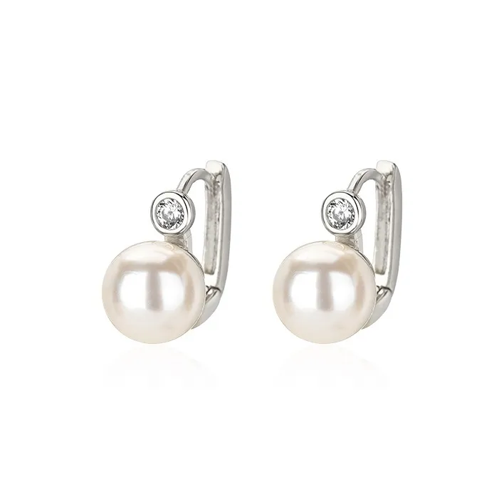 QLADY S925 Sterling Silver Stud Faux Pearl Earrings Women's-7