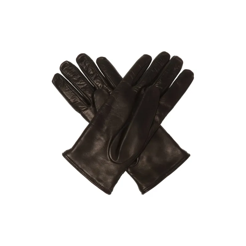 MOSCHINO Leather, Wool Knit Gloves Women's Black-1