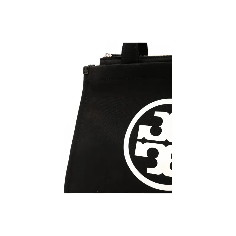 TORY BURCH Ella Fabric Brown Lining Tote Bag Shopping Bag Shoulder Bag Handbag Women's Black-2